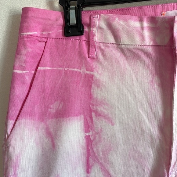 Sundry Tie Dye Roll Up Trouser Pants Pink White Cuffed 29 Chino Hippie Casual - Picture 3 of 14